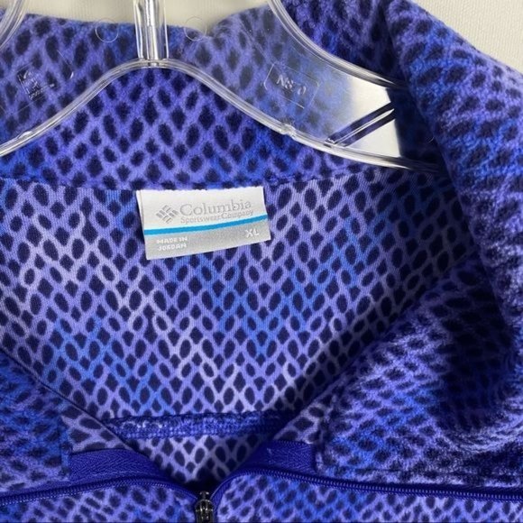 Columbia Purple Print Sleeve 1/4 Zip Pullover Size XL - Picture 3 of 5